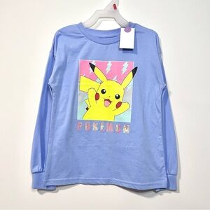 🟣2/$20 NEW Pokemon Pikachu Sequin Blue Long Sleeve Shirt (S, M & XL)